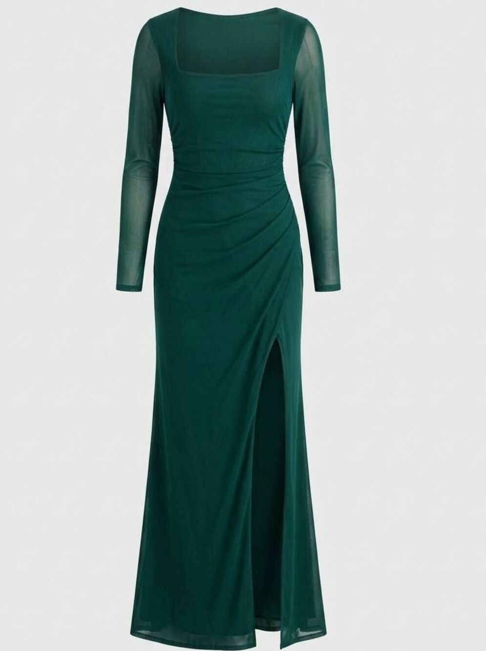 ☔️🩵NWOT Green Bodycon Mesh Long Sleeve Dress Small